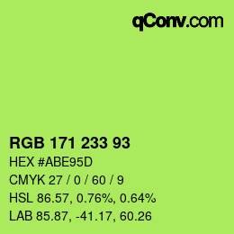 カラーコード: RGB 171 233 93 | qconv.com
