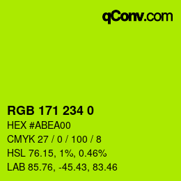 Color code: RGB 171 234 0 | qconv.com