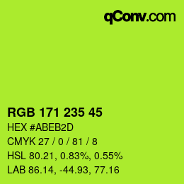 Code couleur: RGB 171 235 45 | qconv.com