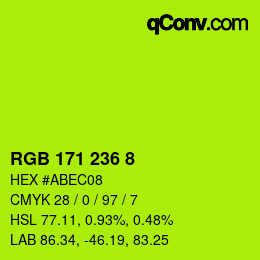 Color code: RGB 171 236 8 | qconv.com