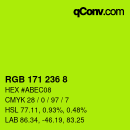 Color code: RGB 171 236 8 | qconv.com