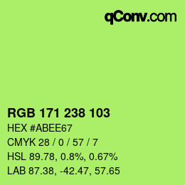 カラーコード: RGB 171 238 103 | qconv.com