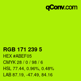 カラーコード: RGB 171 239 5 | qconv.com