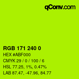 Color code: RGB 171 240 0 | qconv.com