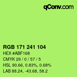 Color code: RGB 171 241 104 | qconv.com