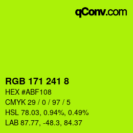 カラーコード: RGB 171 241 8 | qconv.com