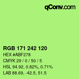 颜色代码: RGB 171 242 120 | qconv.com