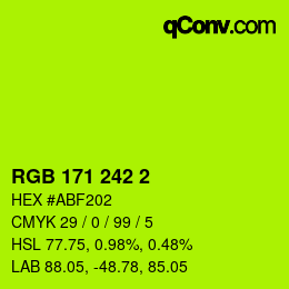 Color code: RGB 171 242 2 | qconv.com