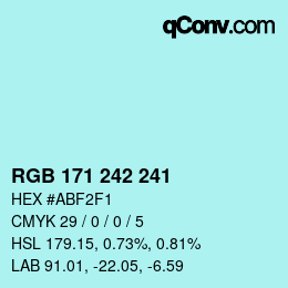 Color code: RGB 171 242 241 | qconv.com