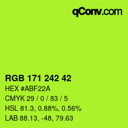 カラーコード: RGB 171 242 42 | qconv.com