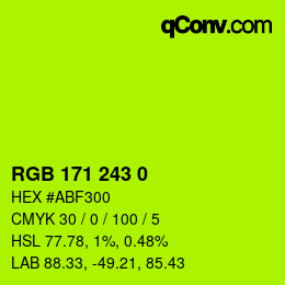 Color code: RGB 171 243 0 | qconv.com