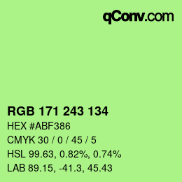 Farbcode: RGB 171 243 134 | qconv.com