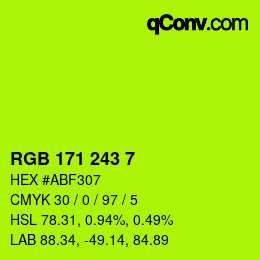 Color code: RGB 171 243 7 | qconv.com