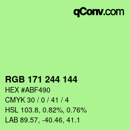 Color code: RGB 171 244 144 | qconv.com