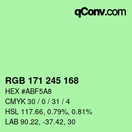 Color code: RGB 171 245 168 | qconv.com