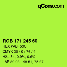 カラーコード: RGB 171 245 60 | qconv.com