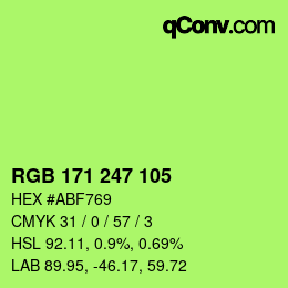 颜色代码: RGB 171 247 105 | qconv.com