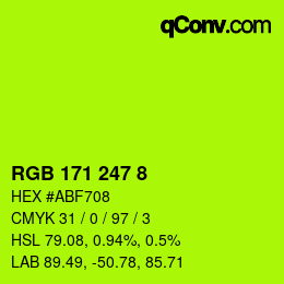 颜色代码: RGB 171 247 8 | qconv.com