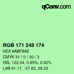 カラーコード: RGB 171 248 174 | qconv.com