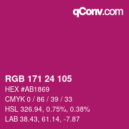 Farbcode: RGB 171 24 105 | qconv.com
