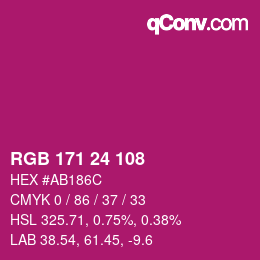 颜色代码: RGB 171 24 108 | qconv.com