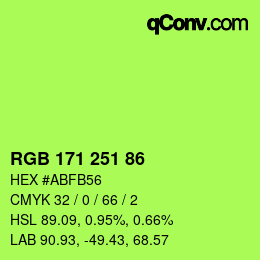 カラーコード: RGB 171 251 86 | qconv.com