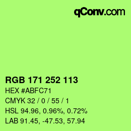 カラーコード: RGB 171 252 113 | qconv.com