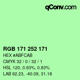 Color code: RGB 171 252 171 | qconv.com