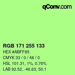 Color code: RGB 171 255 133 | qconv.com