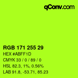 カラーコード: RGB 171 255 29 | qconv.com