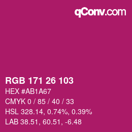 カラーコード: RGB 171 26 103 | qconv.com
