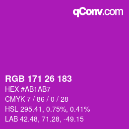 Color code: RGB 171 26 183 | qconv.com