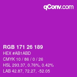 カラーコード: RGB 171 26 189 | qconv.com