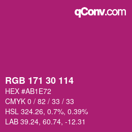 Color code: RGB 171 30 114 | qconv.com