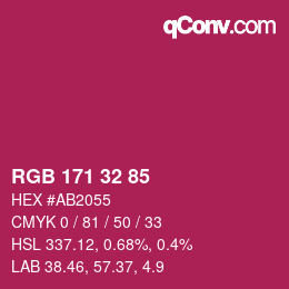 Color code: RGB 171 32 85 | qconv.com