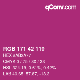 カラーコード: RGB 171 42 119 | qconv.com