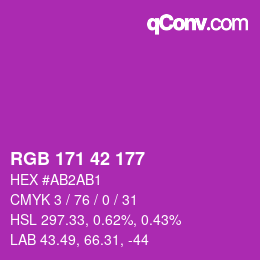 Farbcode: RGB 171 42 177 | qconv.com