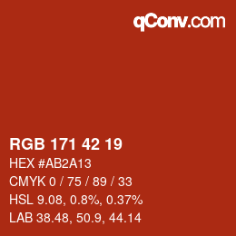 Código de color: RGB 171 42 19 | qconv.com