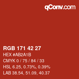 カラーコード: RGB 171 42 27 | qconv.com