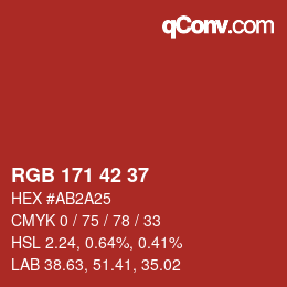 Color code: RGB 171 42 37 | qconv.com