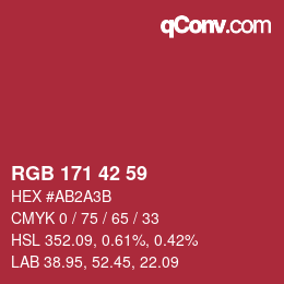 カラーコード: RGB 171 42 59 | qconv.com