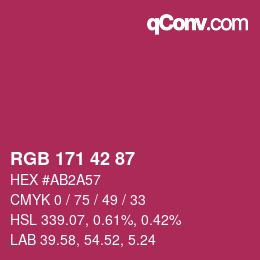 Color code: RGB 171 42 87 | qconv.com
