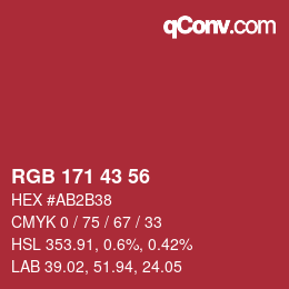 Color code: RGB 171 43 56 | qconv.com