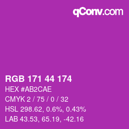 カラーコード: RGB 171 44 174 | qconv.com
