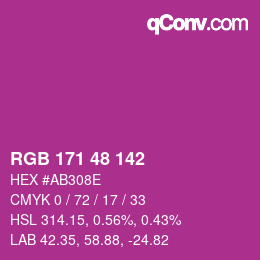 Color code: RGB 171 48 142 | qconv.com