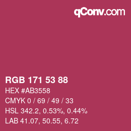 Farbcode: RGB 171 53 88 | qconv.com