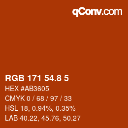 カラーコード: RGB 171 54.8 5 | qconv.com