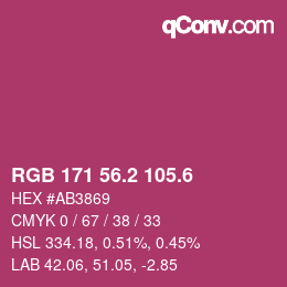 カラーコード: RGB 171 56.2 105.6 | qconv.com