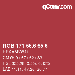 カラーコード: RGB 171 56.6 65.6 | qconv.com