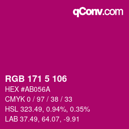カラーコード: RGB 171 5 106 | qconv.com